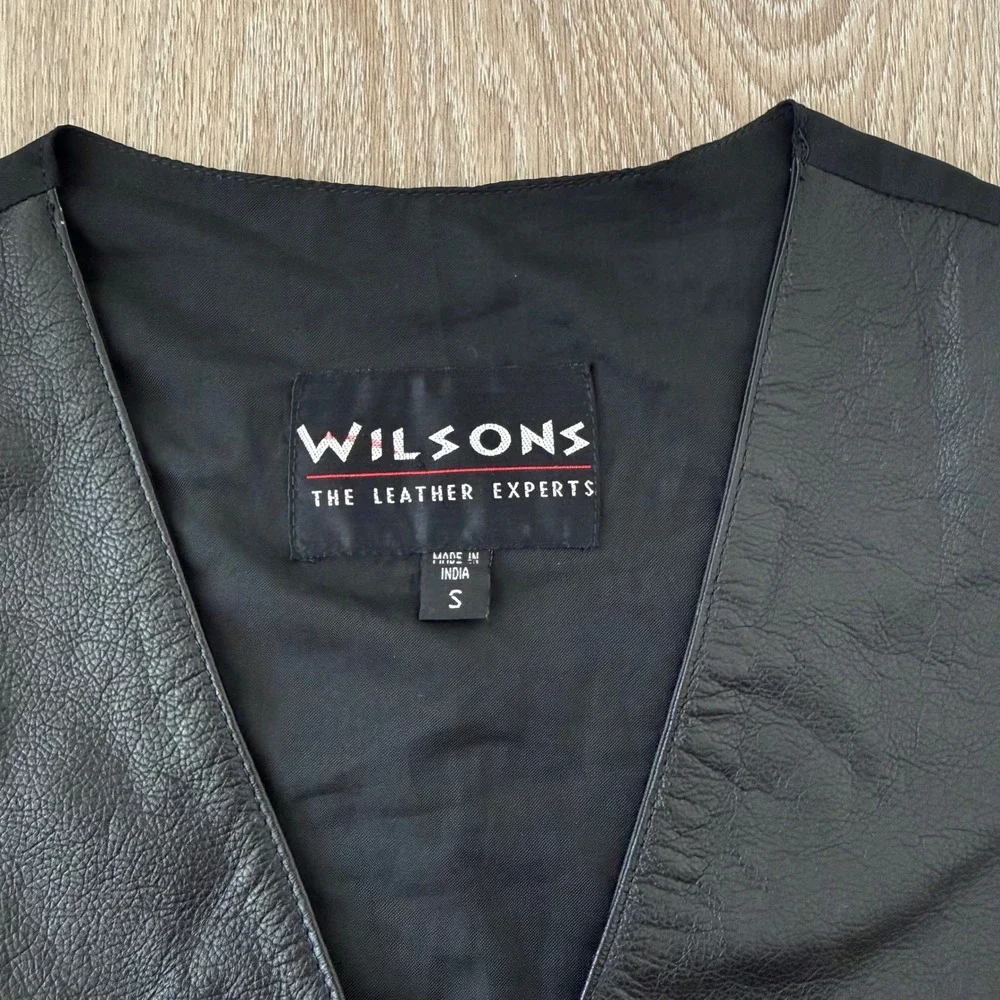 Wilson Black Leather Vest for Men